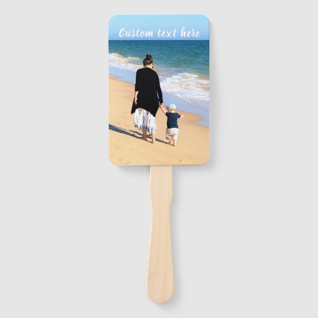 Custom Your Photo Hand Fan with Text Name (Front)