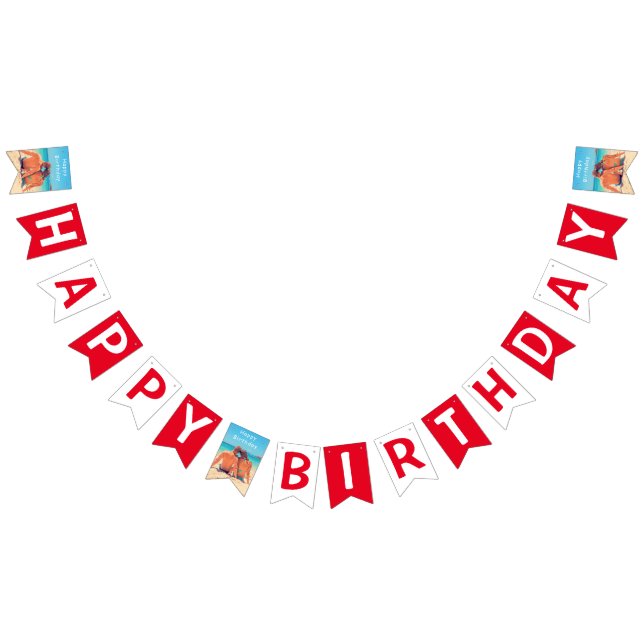 Custom Your Photo Happy Birthday Bunting Flags (All)