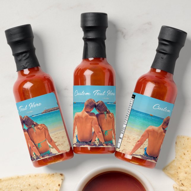 Custom Your Photo Hot Sauces with Text Name (Laydown)