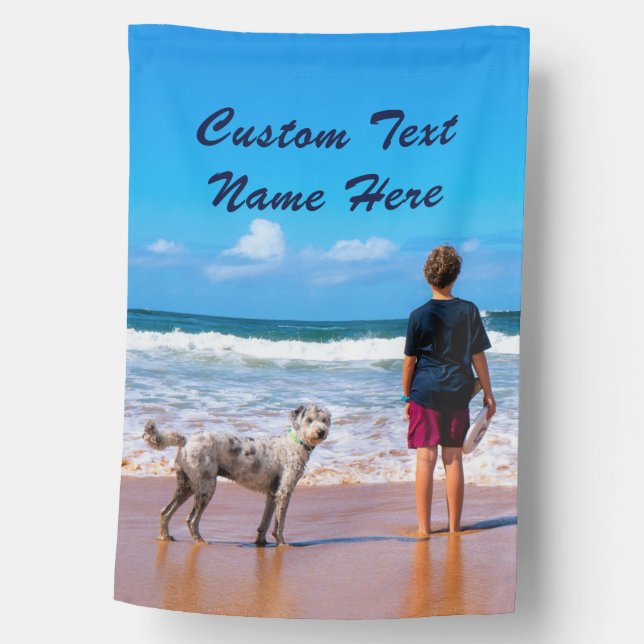 Custom Your Photo House Flag and Text Personalized (Front)