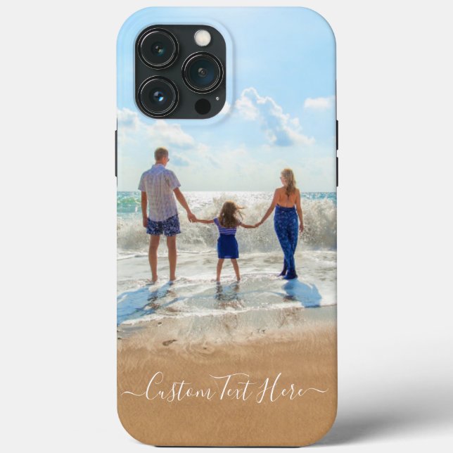 Custom Your Photo iPhone Case Gift with Text (Back)