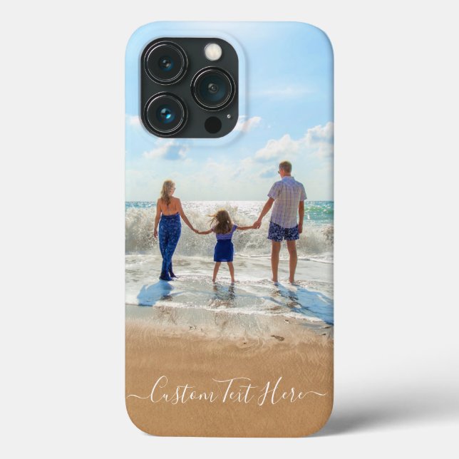 Custom Your Photo iPhone Case Gift with Text Name (Back)