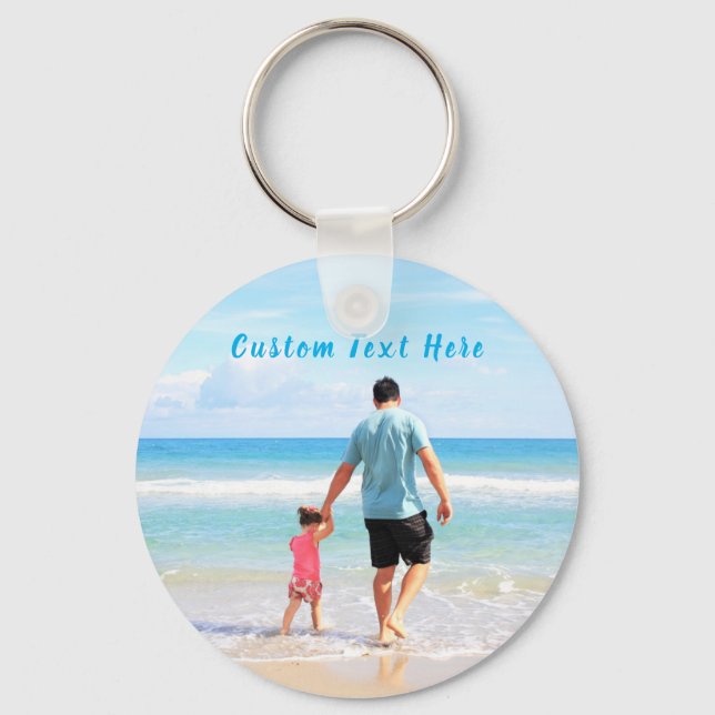 Custom Your Photo Keychain Gift with Text (Front)