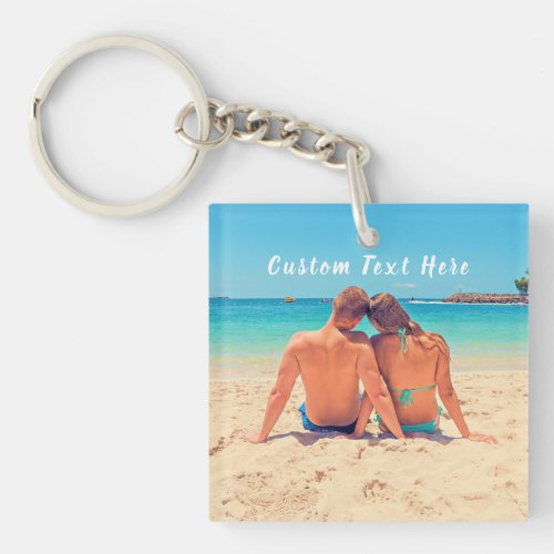 Custom Your Photo Keychain Gift with Text