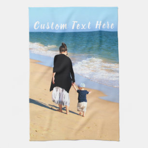 Custom Your Photo Kitchen Towel with Text