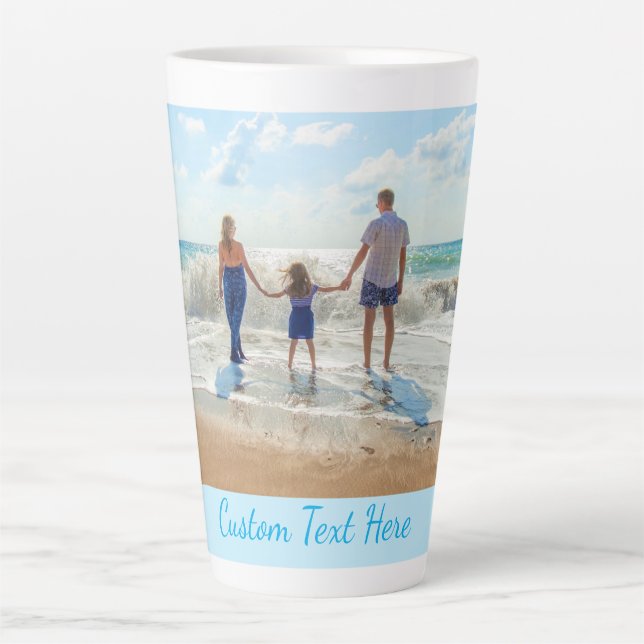 Custom Your Photo Latte Mug with Text Personalized (Front)