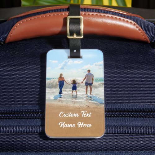Custom Your Photo Luggage Tag with Text Name
