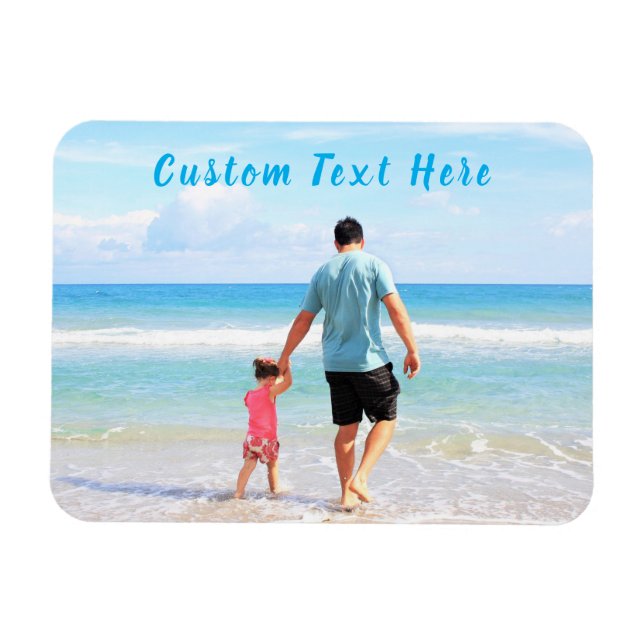 Custom Your Photo Magnet with Text Personalized (Horizontal)