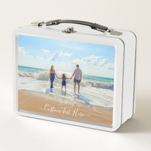 Custom Your Photo Metal Lunch Box with Text