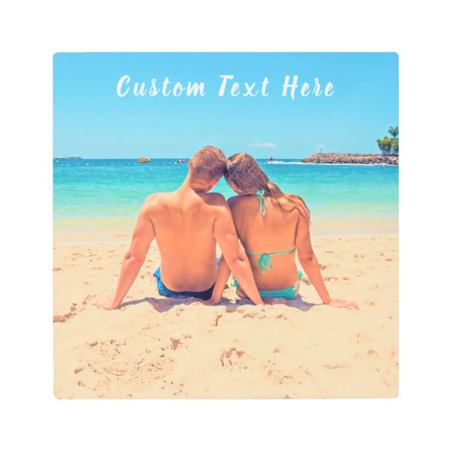 Custom Your Photo Metal Print with Text (Front)