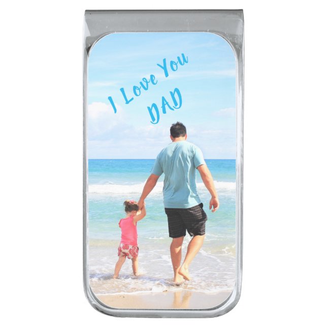 Custom Your Photo Money Clip Dad Gift with Text (Front Vertical)