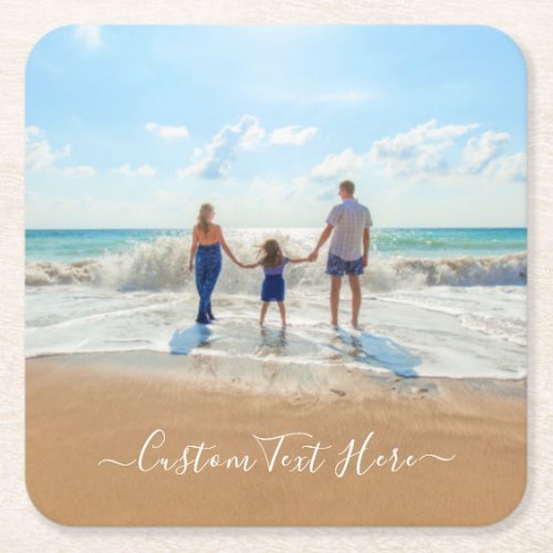 Custom Your Photo Paper Coaster with Text