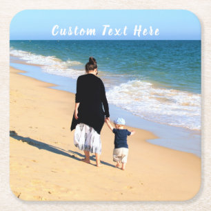 Custom Your Photo Paper Coaster with Text
