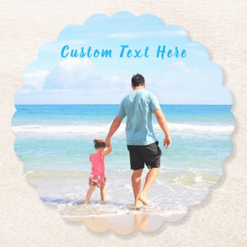 Custom Your Photo Paper Coaster with Text
