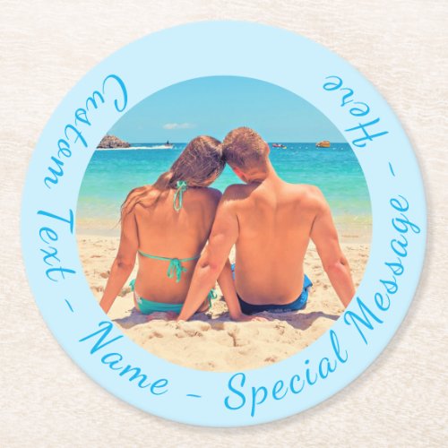 Custom Your Photo Paper Coaster with Text Name