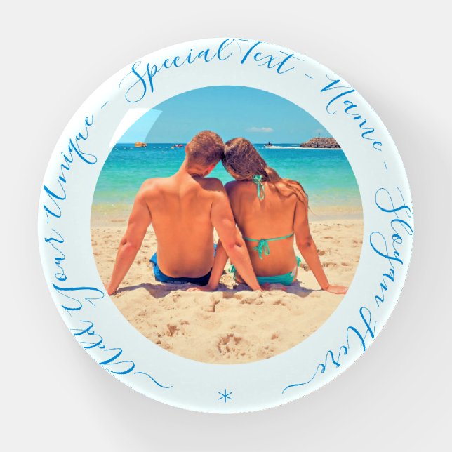 Custom Your Photo Paperweight Gift with Text (Front)