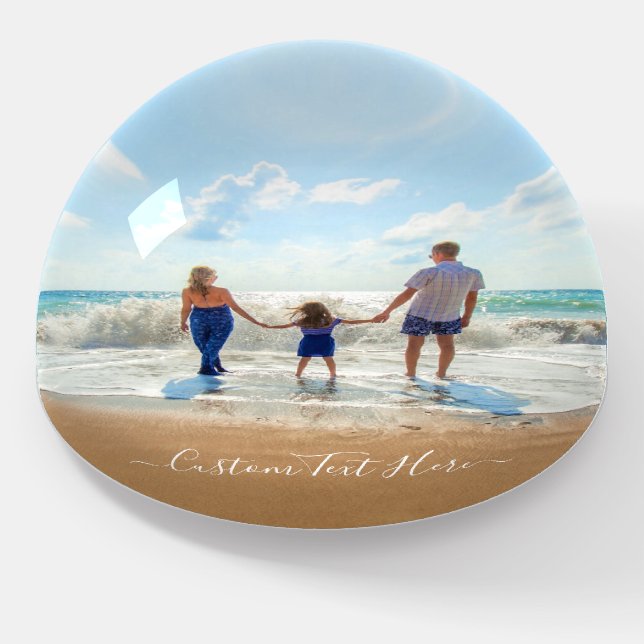 Custom Your Photo Paperweight with Text (Angled)