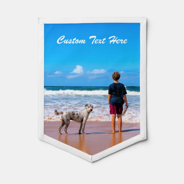 Custom Your Photo Pennant Gift with Text Name (Front)