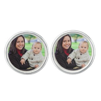 Custom Your Photo Personalized Cufflinks by roughcollie at Zazzle