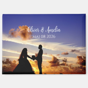 custom your photo personalized name wedding magnet