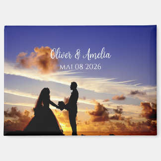 custom your photo personalized name wedding magnet