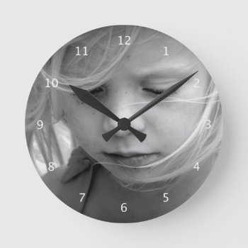 Custom Your Photo Personalized Wall Clock  Gift Round Clock by roughcollie at Zazzle