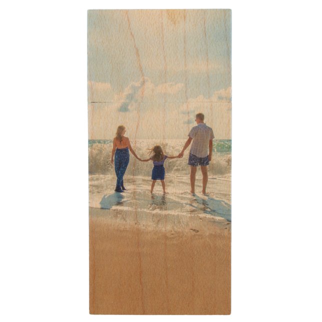 Custom Your Photo Personalized Wood Flash Drive (Front Vertical)