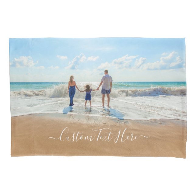 Custom Your Photo Pillow Case with Text Name (Front)
