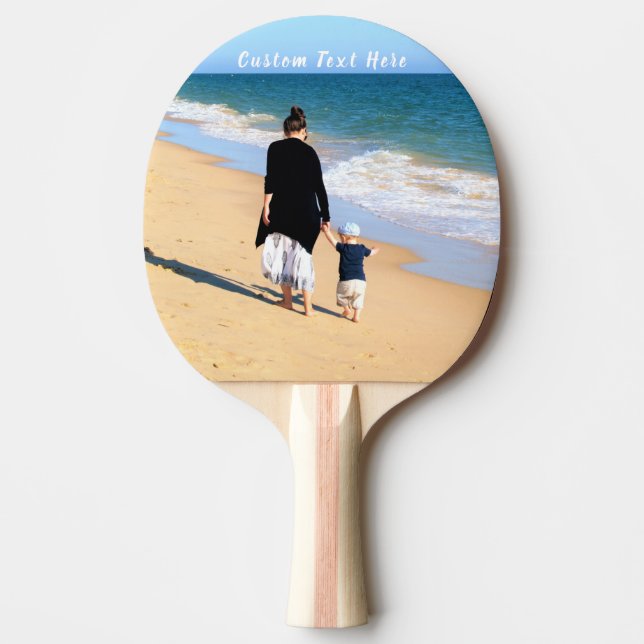 Custom Your Photo Ping Pong Paddle with Text Name (Front)