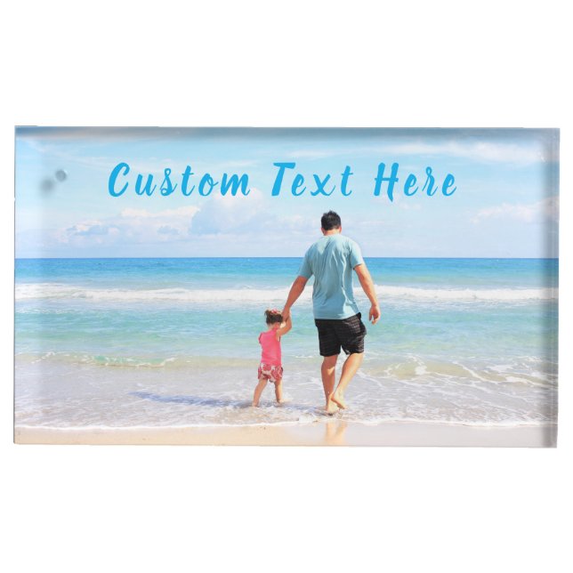 Custom Your Photo Place Card Holder with Text (Front)