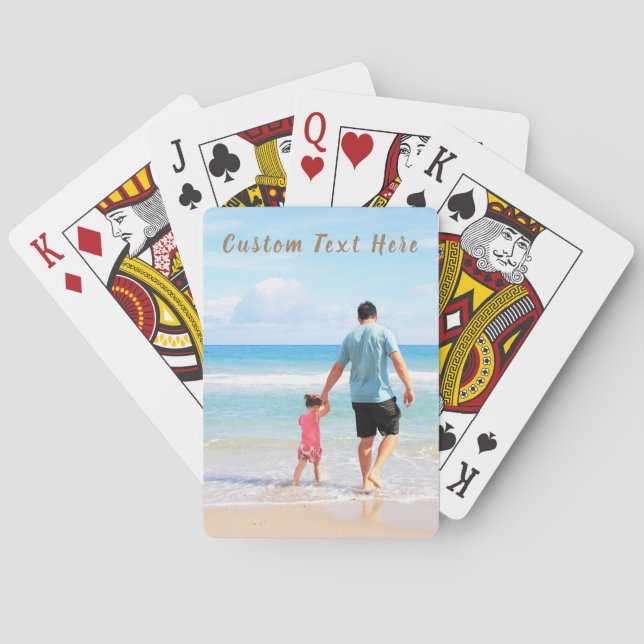 Custom Your Photo Playing Cards with Text (Back)