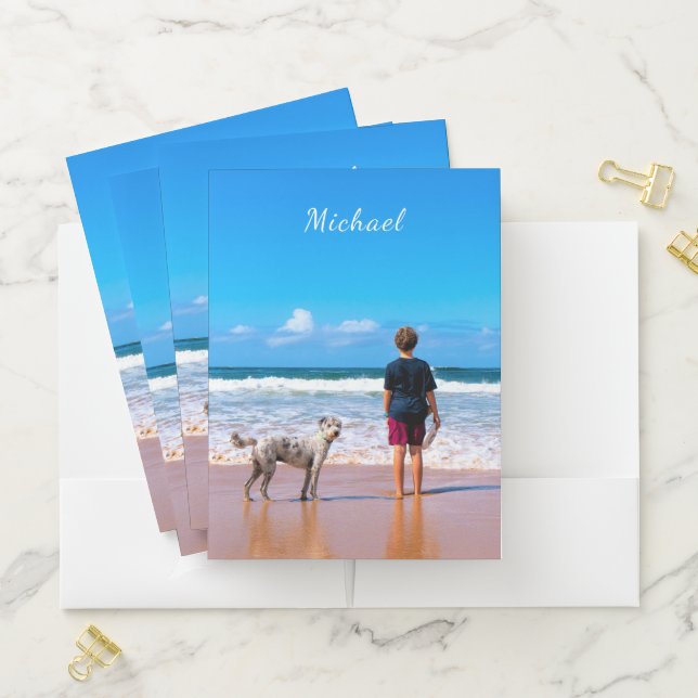 Custom Your Photo Pocket Folder with Name Text (In Situ)