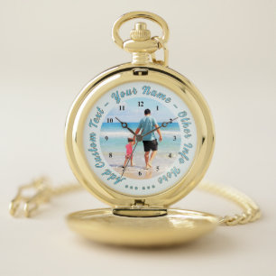 Custom Your Photo Pocket Watch Gift with Text Name