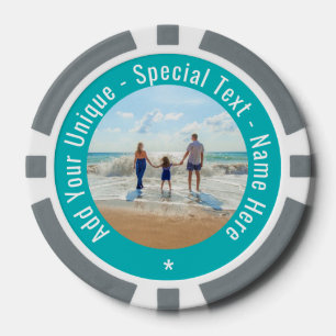 Custom Your Photo Poker Chips Personalized Text