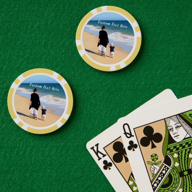 Custom Your Photo Poker Chips with Text (Poker Table (Double))