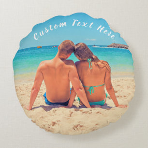Custom Your Photo Round Pillow with Text