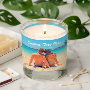 Custom Your Photo Scented Candle with Text Name