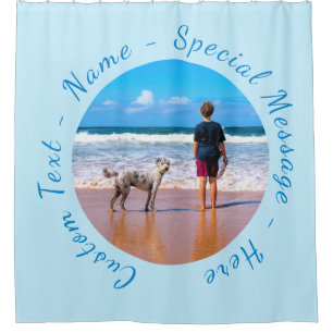 Custom Your Photo Shower Curtain with Text