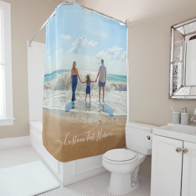 Custom Your Photo Shower Curtain with Text Name (In Situ)