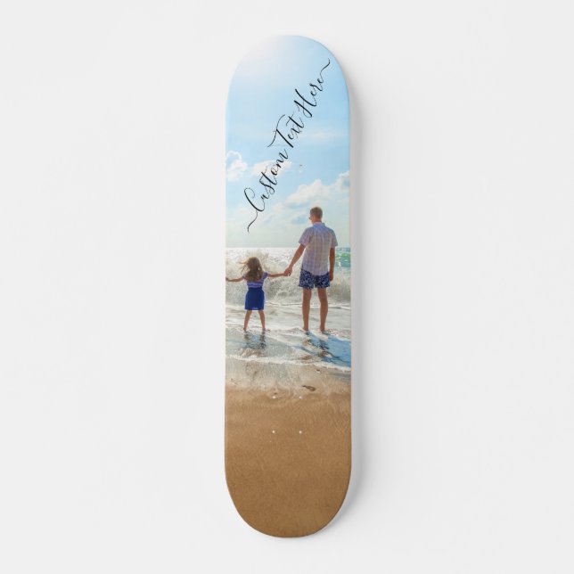 Custom Your Photo Skateboard Gift with Text Name (Front)