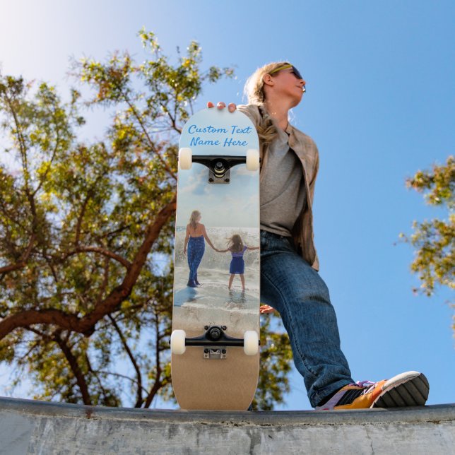 Custom Your Photo Skateboard with Text Name (Outdoor 1)
