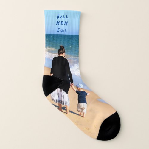 Custom Your Photo Socks Gift Text _ Best Mom Ever