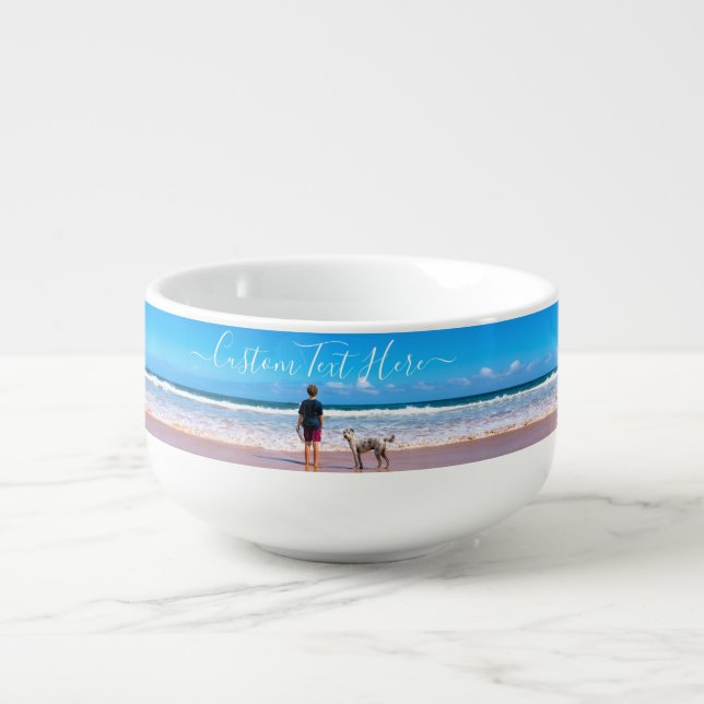 Custom Your Photo Soup Mug with Text (Front)