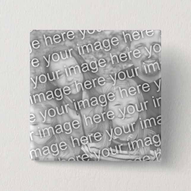 Custom Your Photo Square Button Template (Front)
