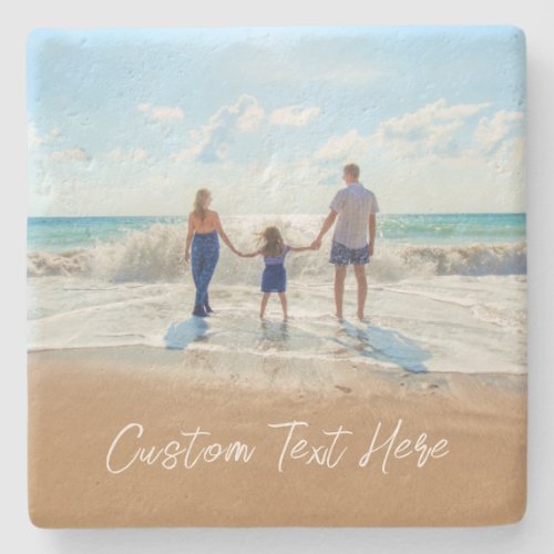 Custom Your Photo Stone Coaster with Text