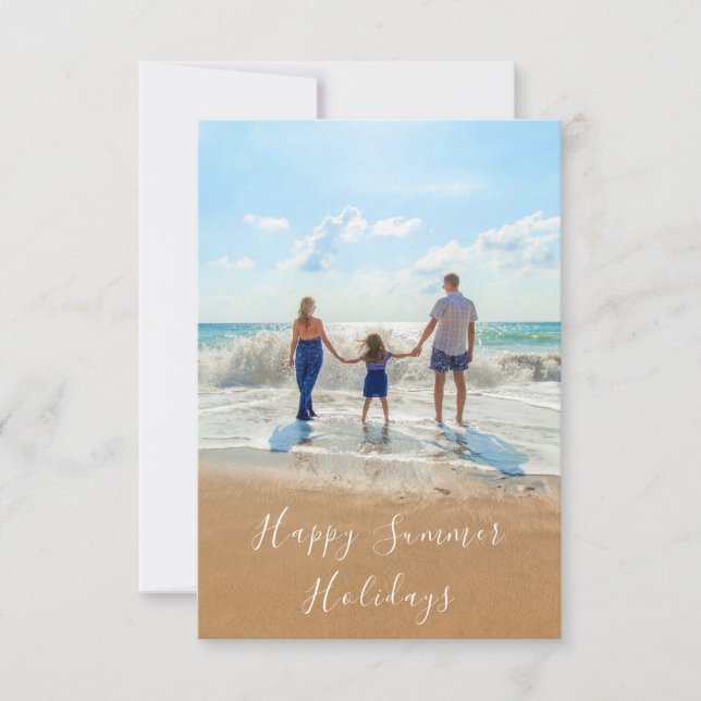 Custom Your Photo Summer Holidays Card with Text (Front)