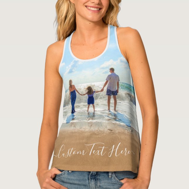 Custom Your Photo Tank Top with Text Personalized (Front)