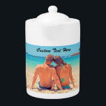 Custom Your Photo Teapot with Text Personalized<br><div class="desc">Custom Photo and Text Teapots - Your Own Design - Special - Personalized Family / Friends or Personal Teapot Gift - Add Your Photo and Text - Resize and move or remove and add elements / image with Customization tool. Choose fonts / size / color ! You can transfer this...</div>