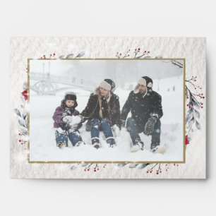 Custom Your Photo, Text & Color, Merry Christmas  Envelope