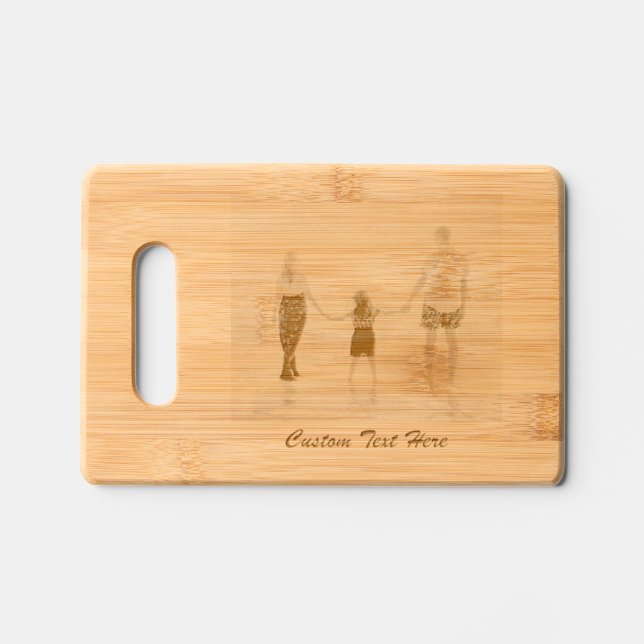 Custom Your Photo Text Etched Wooden Cutting Board (Front)